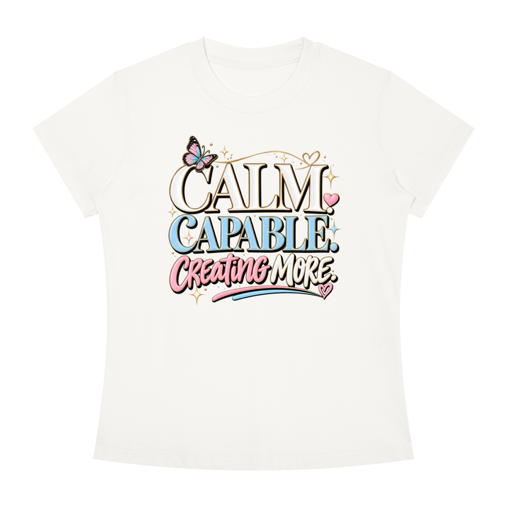 Calm Capable Creating More T‑Shirt — Positive Inspirational Graphic Tee