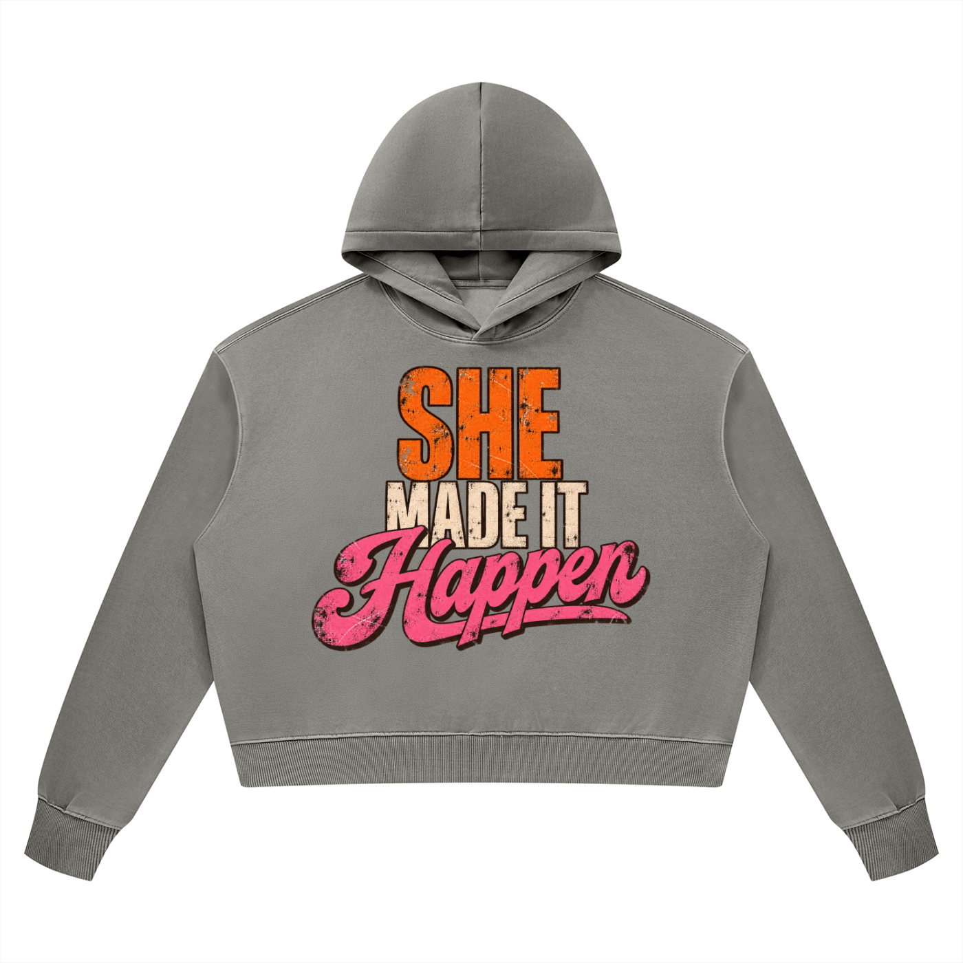 She Made It Happen Vintage Wash Heavyweight Hoodie