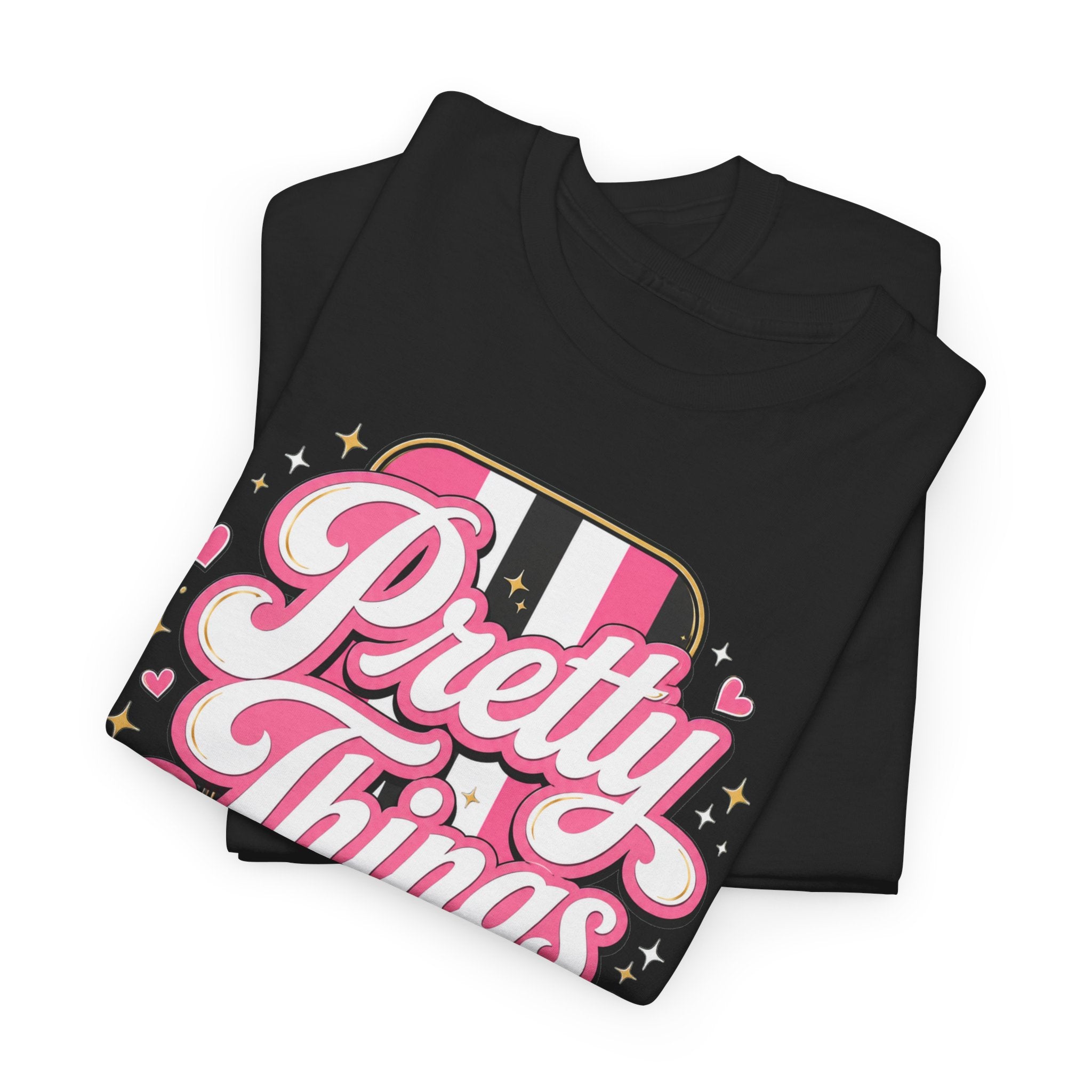 Pretty Things Take Time T-Shirt — Inspirational Pink Script Graphic Tee
