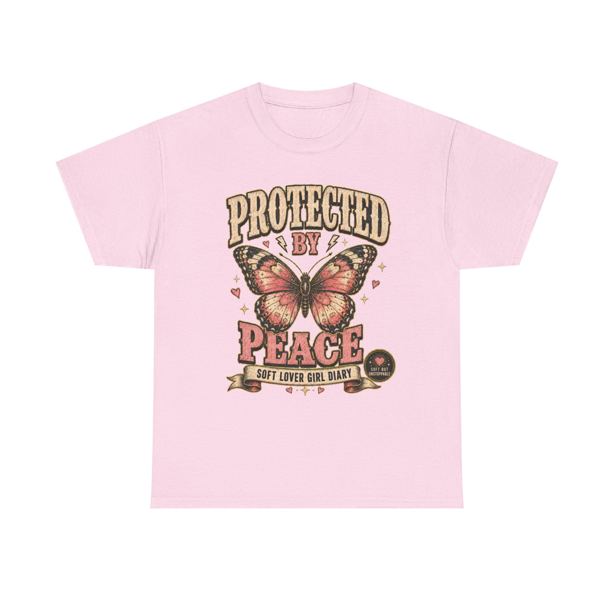 Protected by Peace Butterfly Tee — Vintage Floral Graphic T-Shirt
