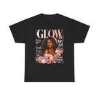 Glow Bloom Tee — "Glow" Floral Graphic T-Shirt