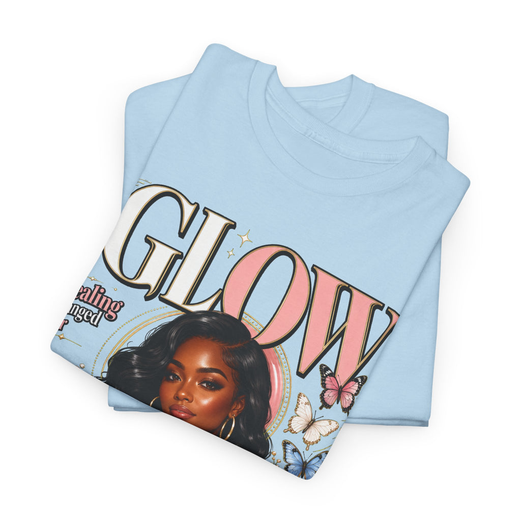 Glow Bloom Tee — "Glow" Floral Graphic T-Shirt