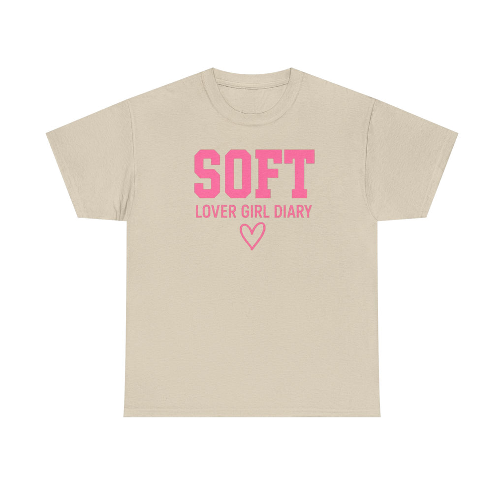 Soft Lover Girl Diary T-Shirt — Pink Heart Graphic Tee