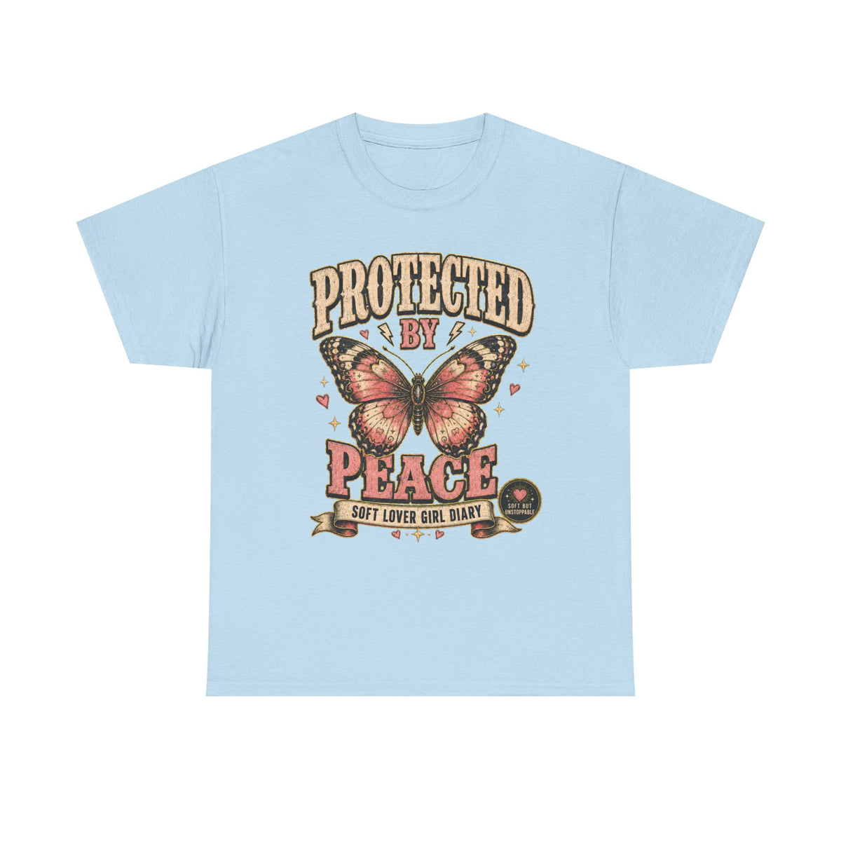 Protected by Peace Butterfly Tee — Vintage Floral Graphic T-Shirt