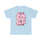 Pretty Things Take Time T-Shirt — Inspirational Pink Script Graphic Tee