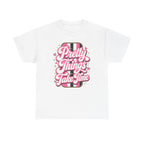 Pretty Things Take Time T-Shirt — Inspirational Pink Script Graphic Tee
