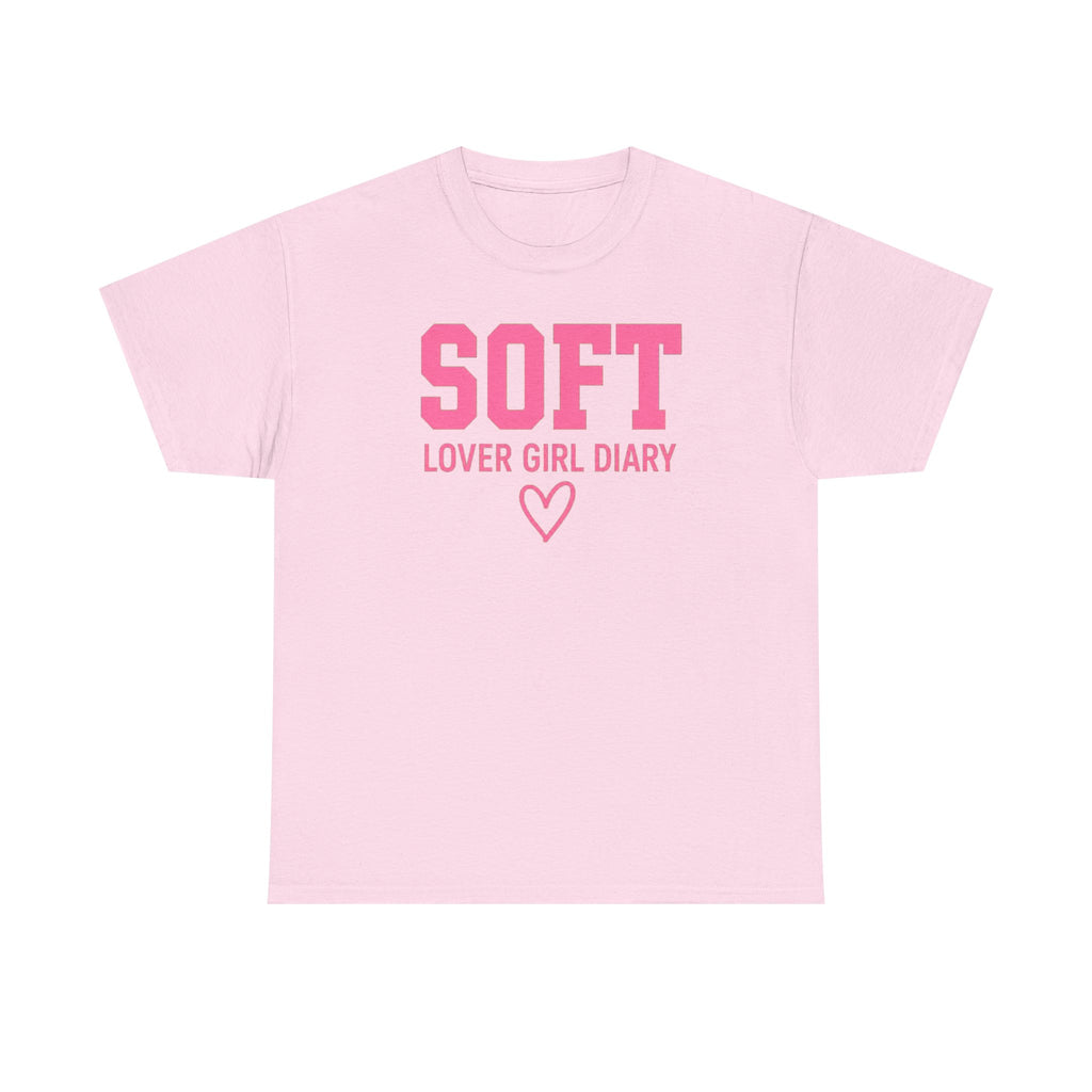 Soft Lover Girl Diary T-Shirt — Pink Heart Graphic Tee
