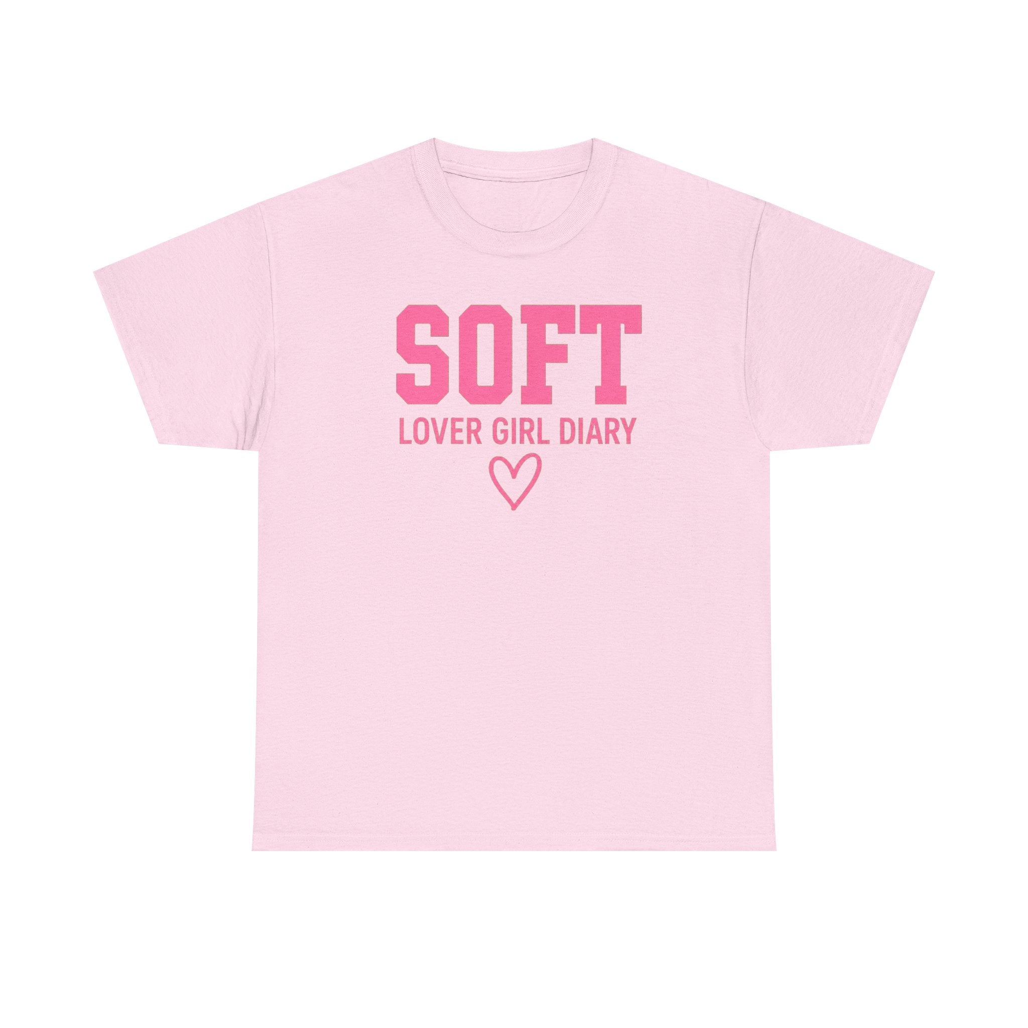 Soft Lover Girl Diary T-Shirt — Pink Heart Graphic Tee