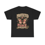 Protected by Peace Butterfly Tee — Vintage Floral Graphic T-Shirt