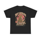 Soft Lover Girl Leopard Tee — Vintage Palm Sunset Graphic T-Shirt