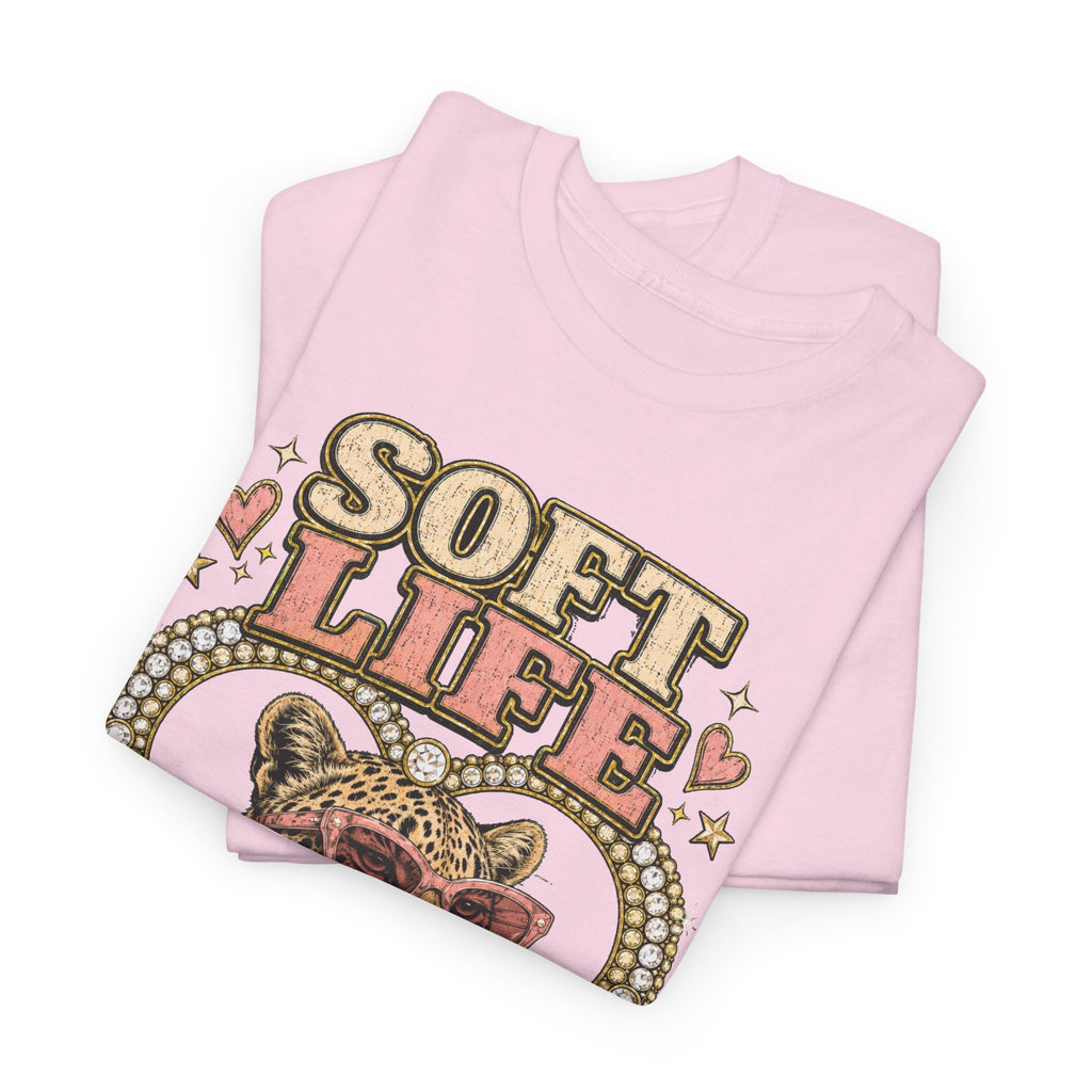 Soft Life Loading Leopard Heart Graphic Tee