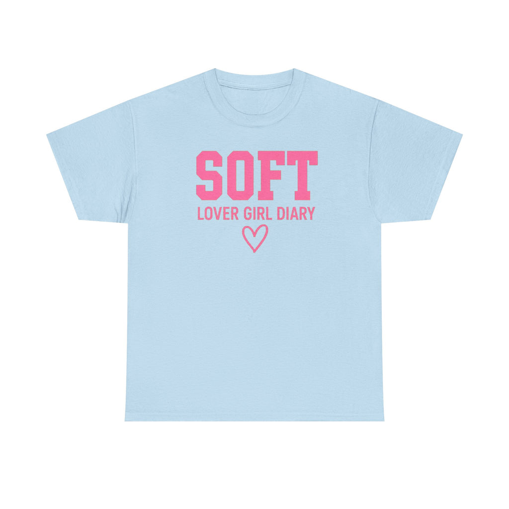 Soft Lover Girl Diary T-Shirt — Pink Heart Graphic Tee