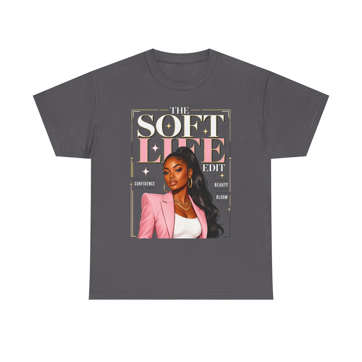 The Soft Life Tee — Glam Portrait Graphic T-Shirt