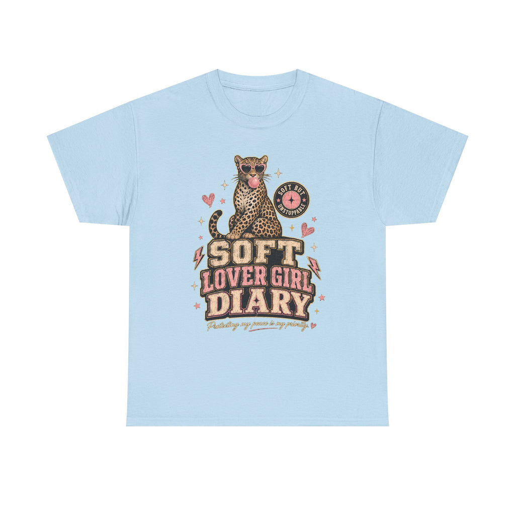 Soft Lover Girl Diary Tee — Retro Leopard Graphic T-Shirt