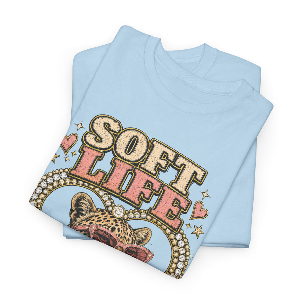 Soft Life Loading Leopard Heart Graphic Tee