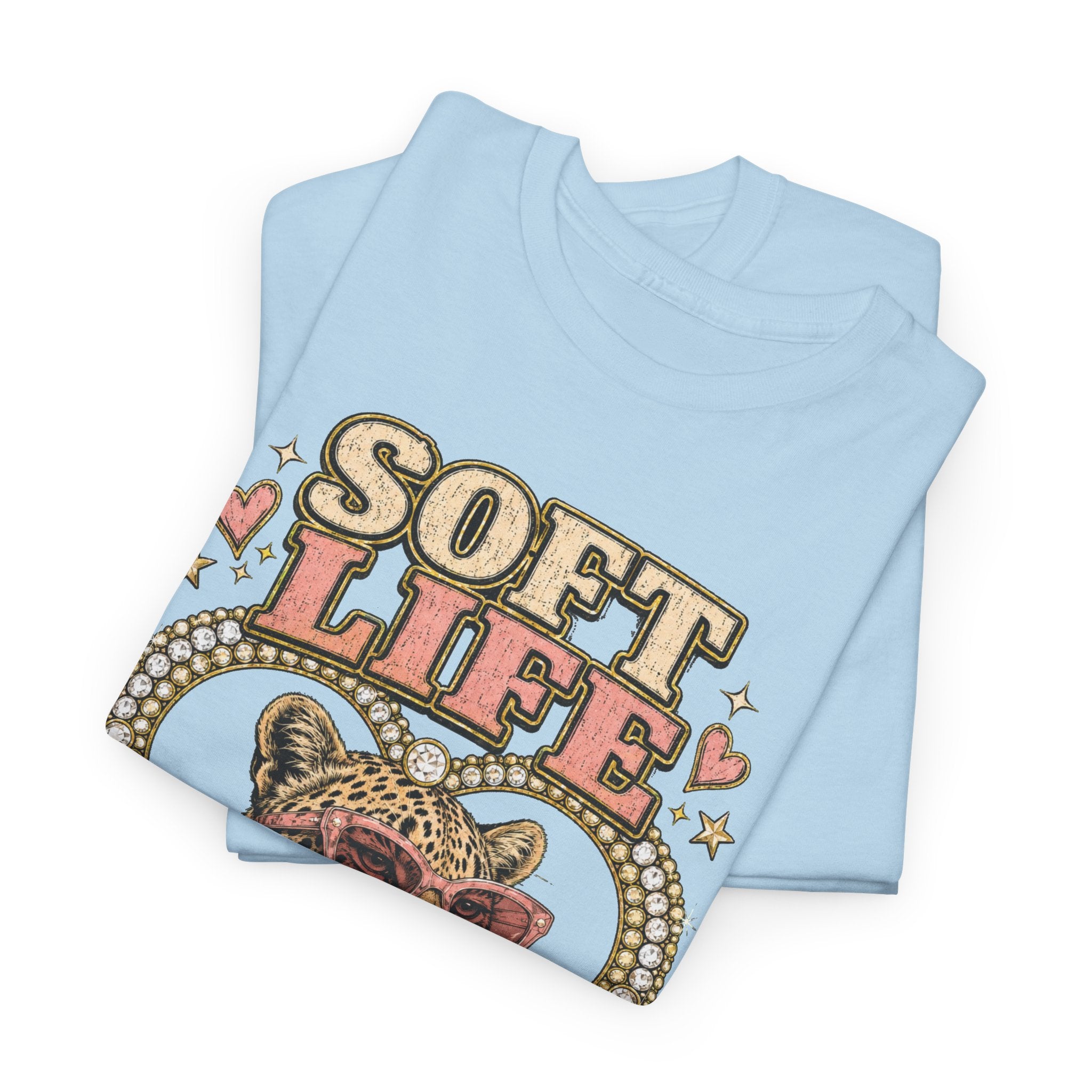 Soft Life Loading Leopard Heart Graphic Tee