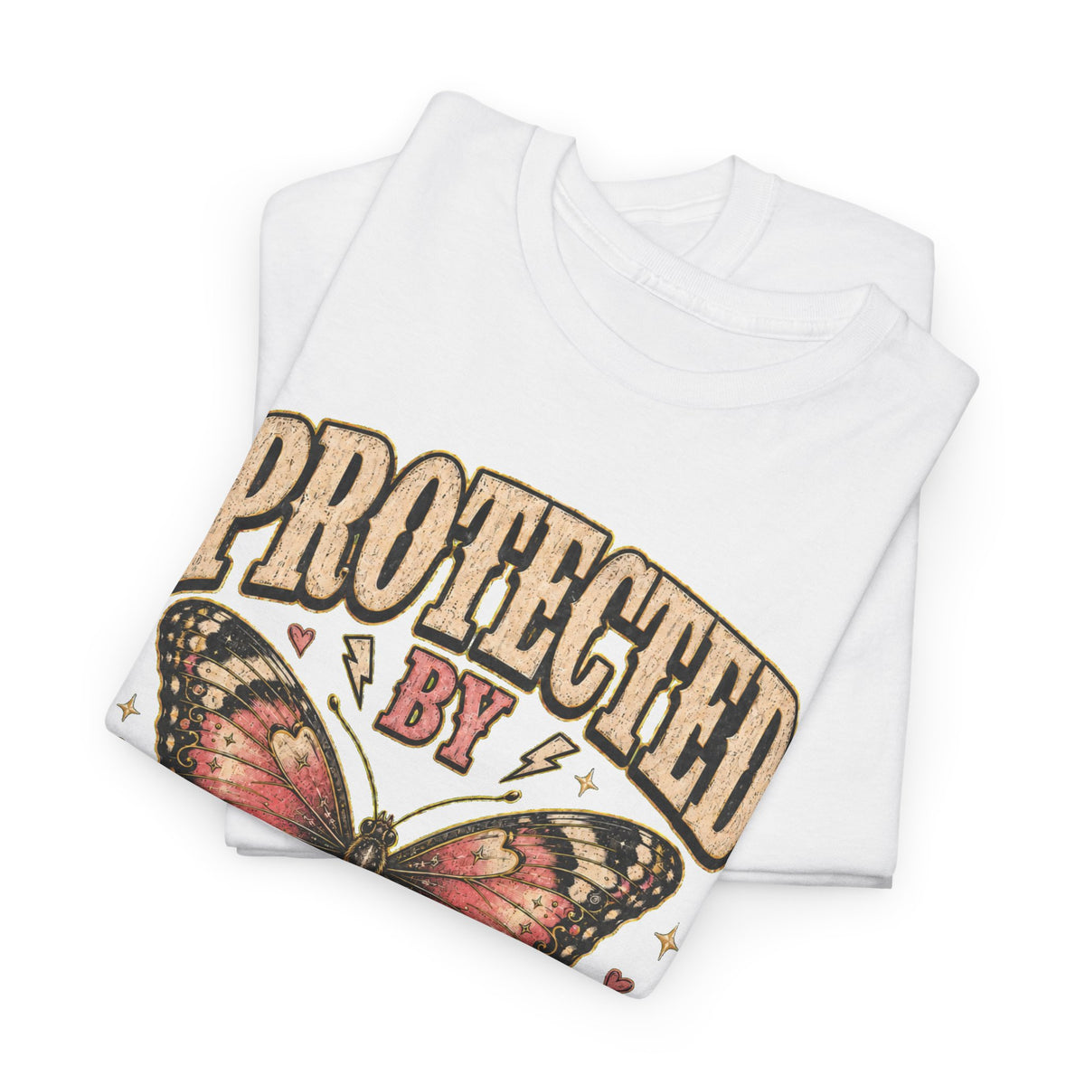 Protected by Peace Butterfly Tee — Vintage Floral Graphic T-Shirt