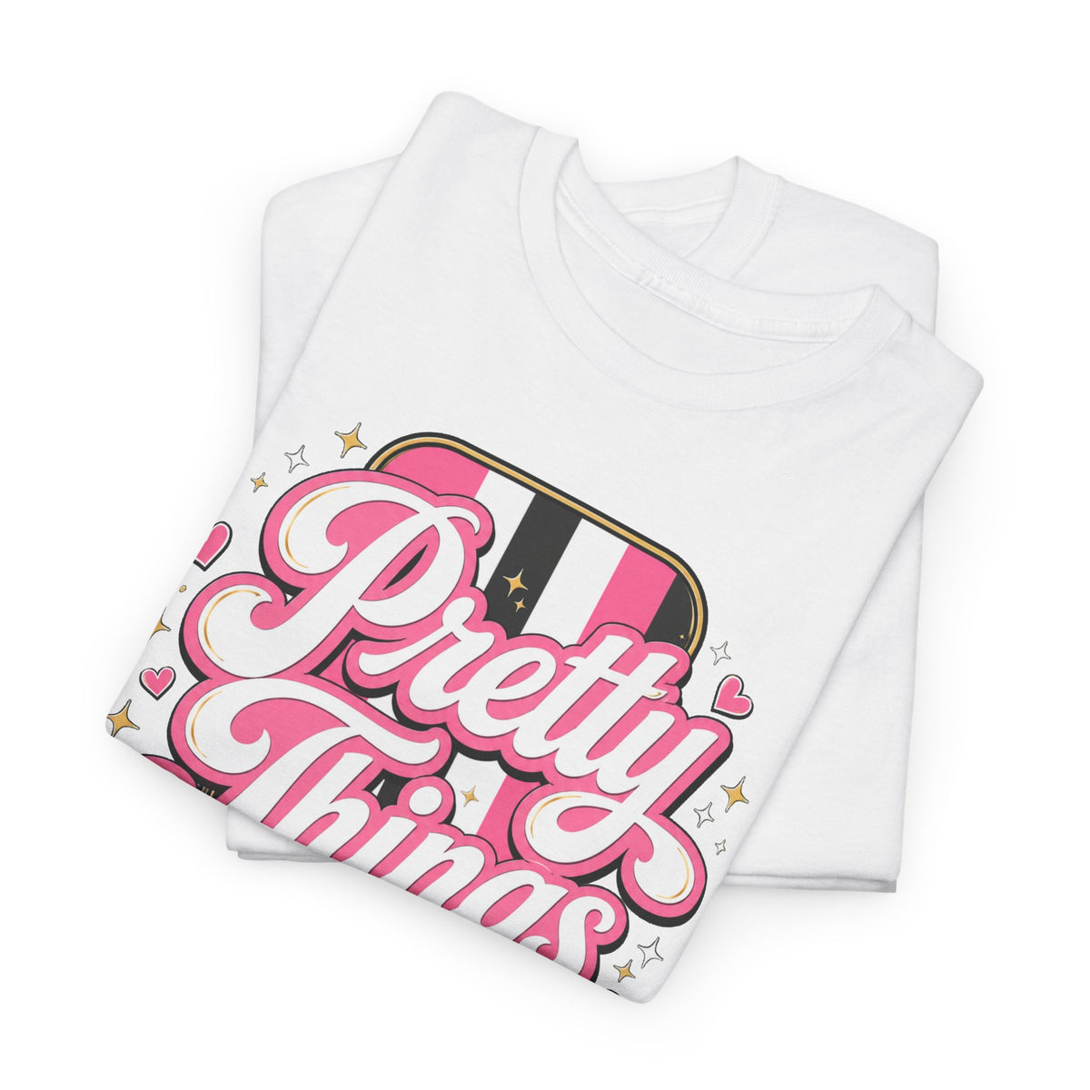 Pretty Things Take Time T-Shirt — Inspirational Pink Script Graphic Tee