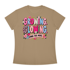 Growing Loving Tee — "Growing Loving, Going For More" Floral Graphic Shirt