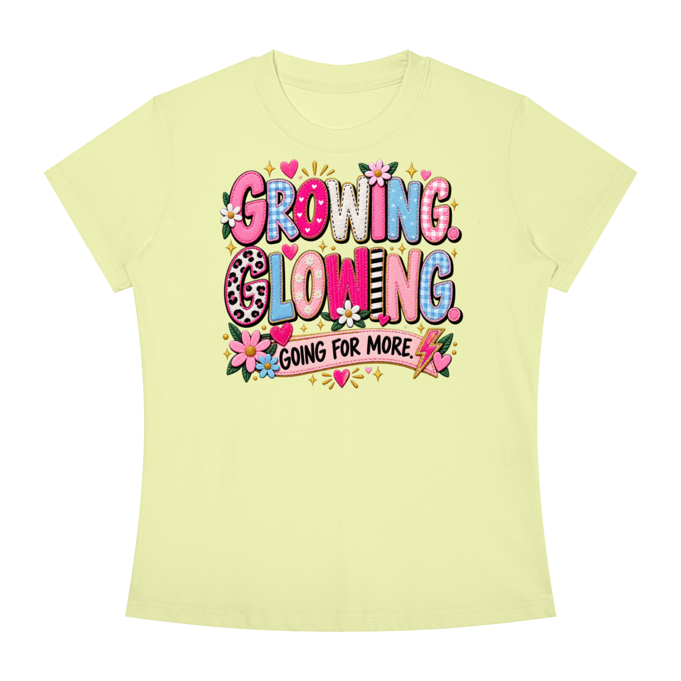 Growing Loving Tee — "Growing Loving, Going For More" Floral Graphic Shirt