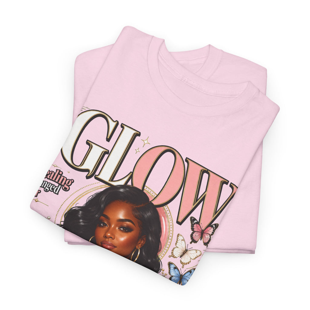 Glow Bloom Tee — "Glow" Floral Graphic T-Shirt
