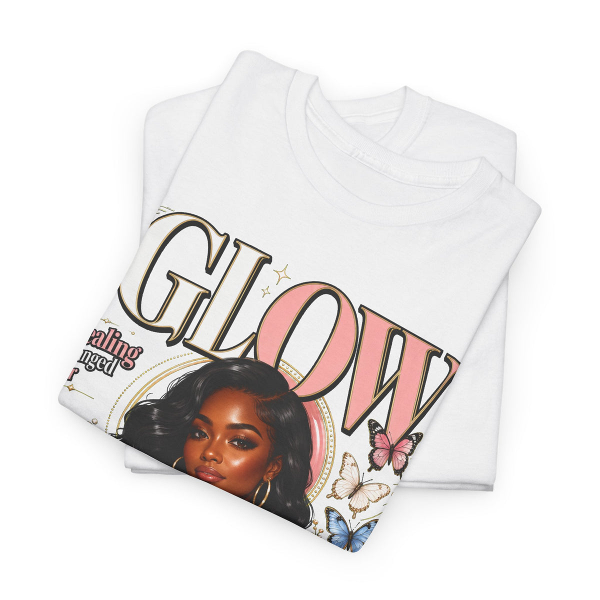 Glow Bloom Tee — "Glow" Floral Graphic T-Shirt