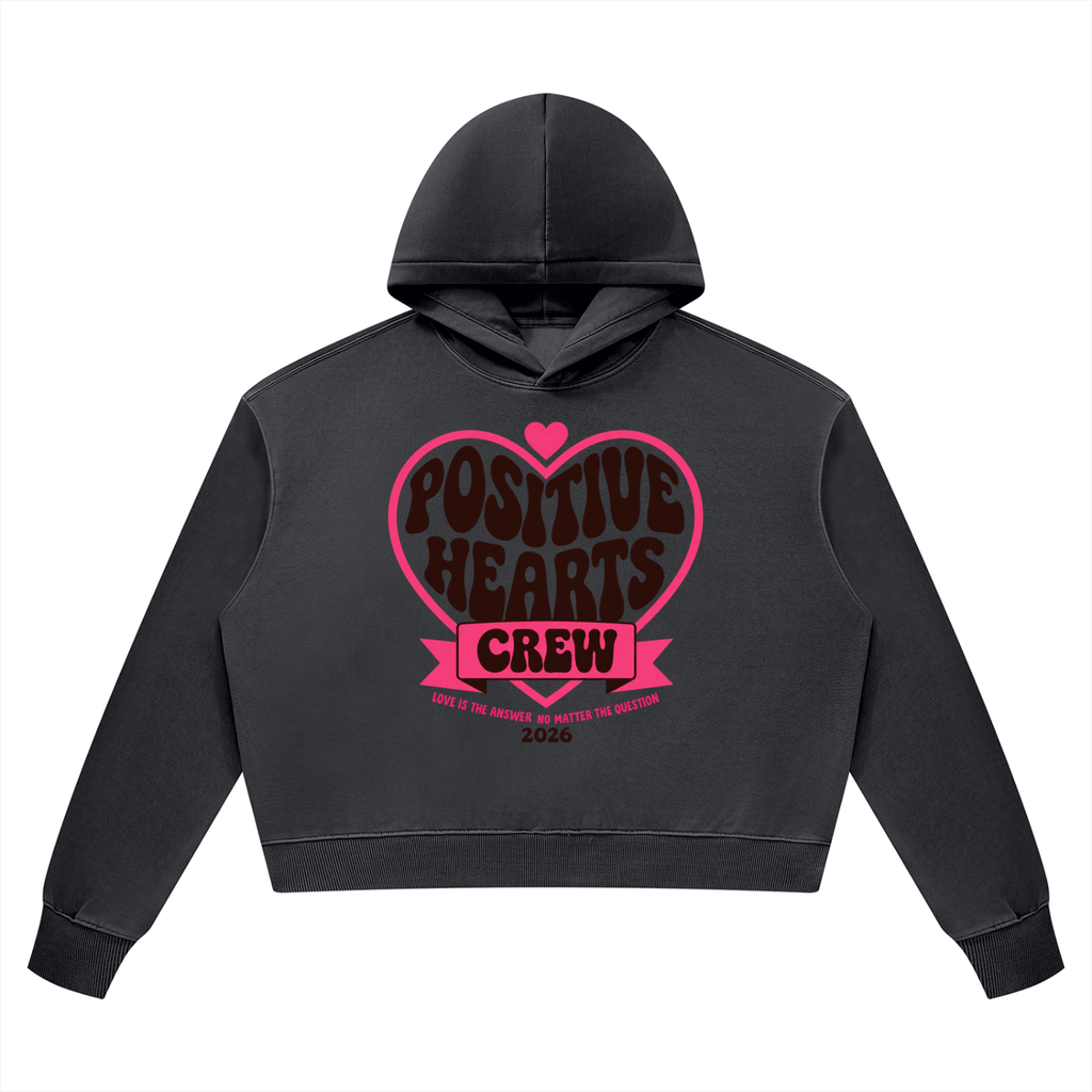 Positive Hearts Crew Vintage Wash Heavyweight Hoodie