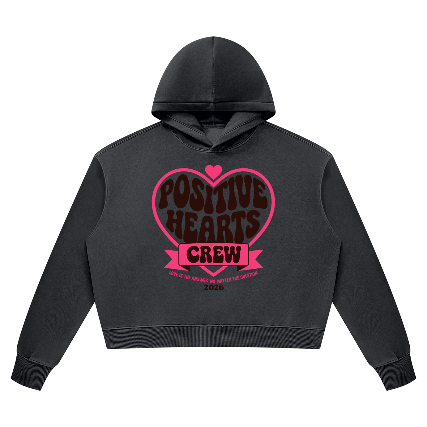 Positive Hearts Crew Vintage Hoodie