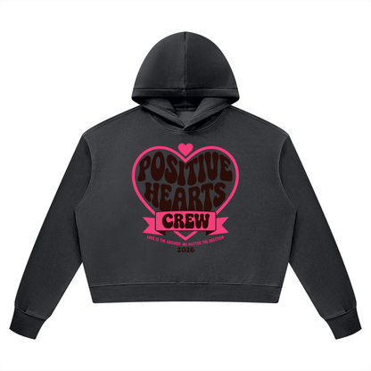 Positive Hearts Crew Vintage Hoodie