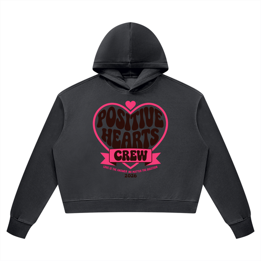 Positive Hearts Crew Vintage Hoodie