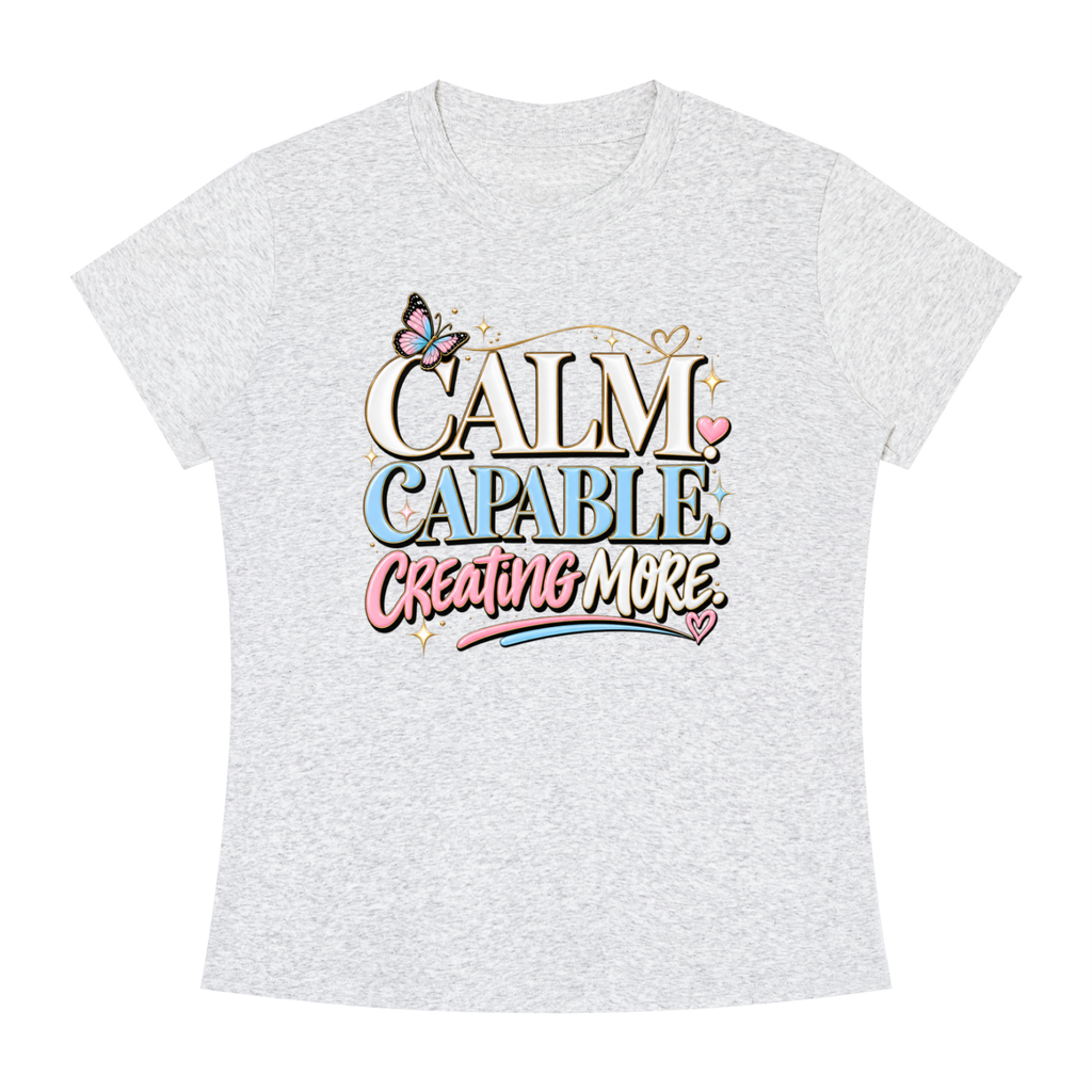 Calm Capable Creating More T‑Shirt — Positive Inspirational Graphic Tee