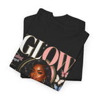 Glow Bloom Tee — "Glow" Floral Graphic T-Shirt