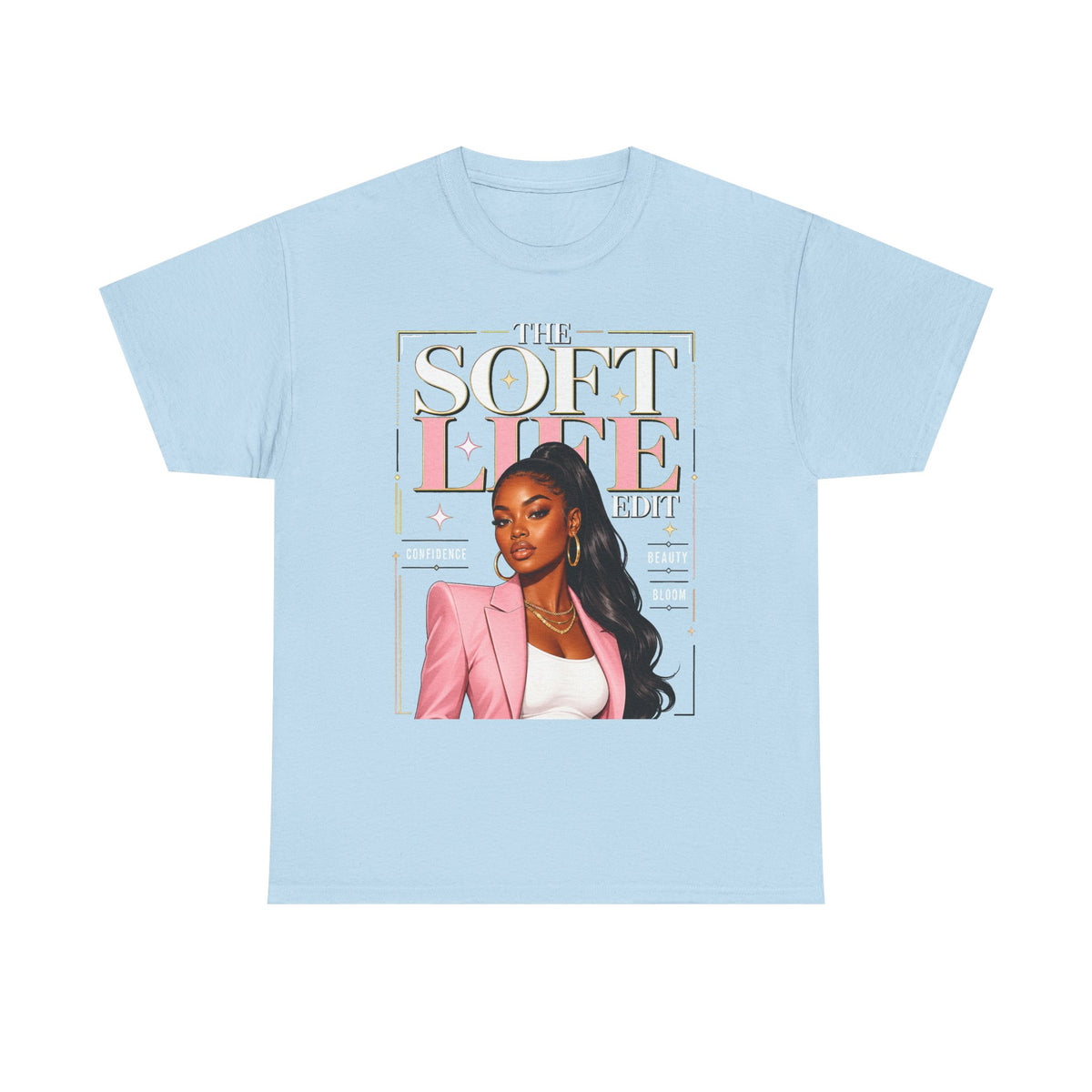 The Soft Life Tee — Glam Portrait Graphic T-Shirt