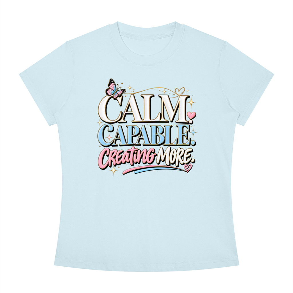 Calm Capable Creating More T‑Shirt — Positive Inspirational Graphic Tee