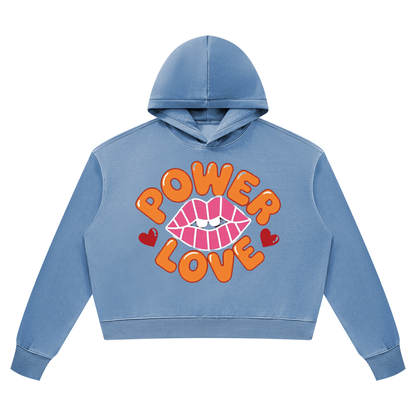 Power of Love Vintage Blue Hoodie
