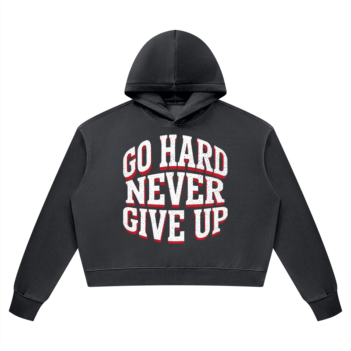 Go Hard Never Give Up Vintage Wash Heavyweight Hoodie