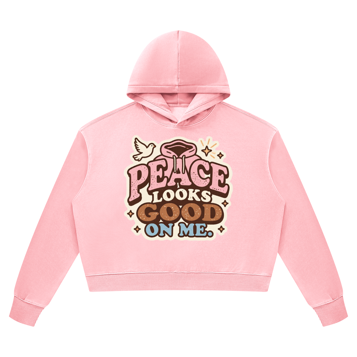 Peace Looks Good on Me Vintage Gray Hoodie