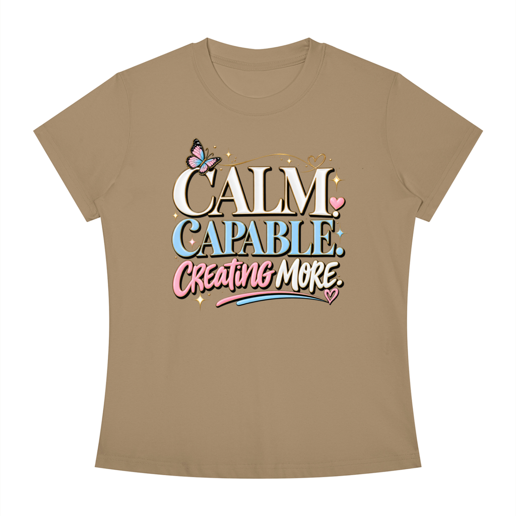 Calm Capable Creating More T‑Shirt — Positive Inspirational Graphic Tee