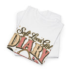 Soft Lover Girl Diary T‑Shirt — Vintage Pink Floral Journal Graphic Tee