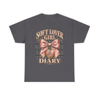 Soft Lover Girl Diary Tee | Pink Bow Heart Graphic