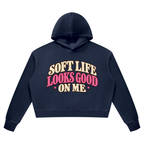 Soft Life Looks Good On Me Women’s Vintage Wash Heavyweight Hoodie