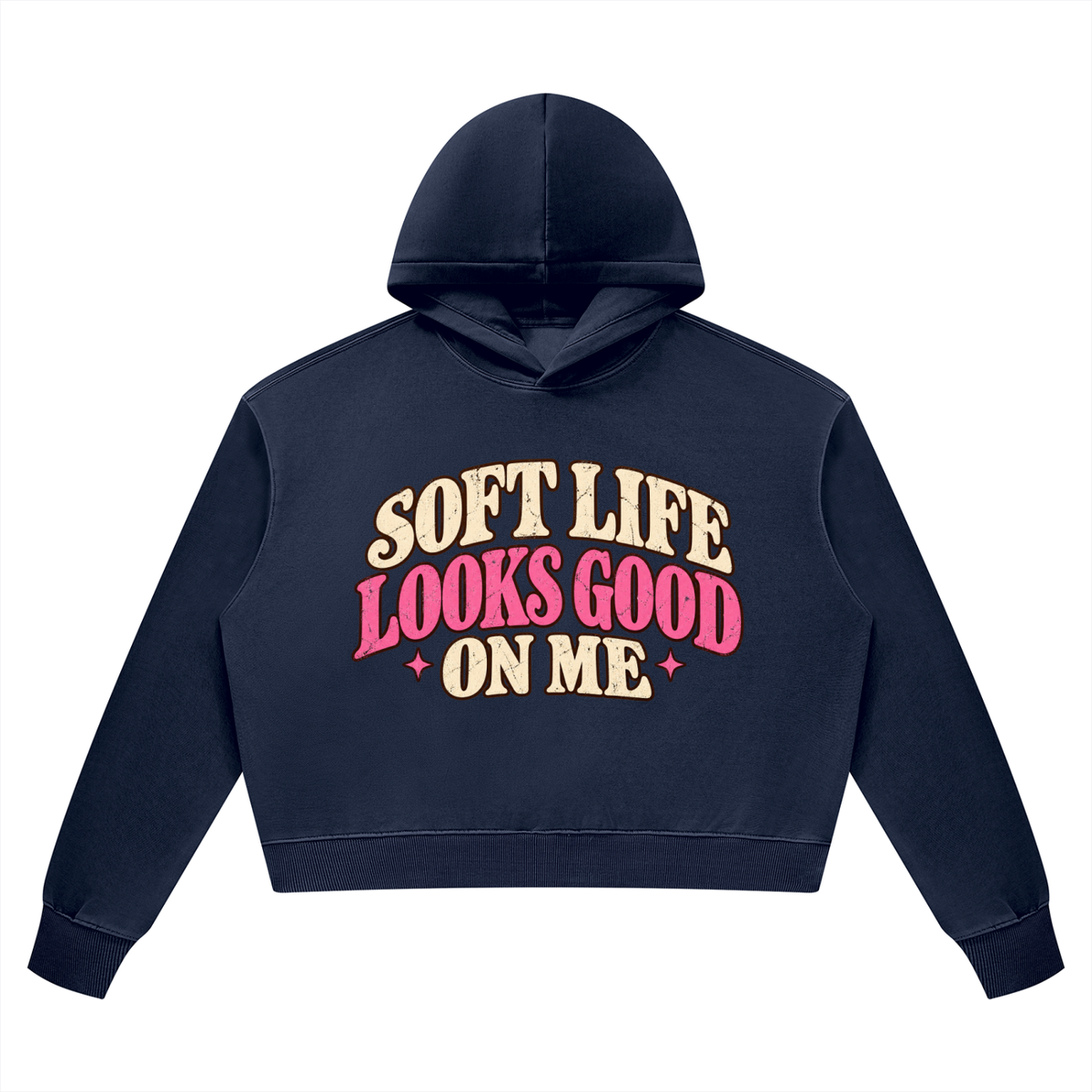 Soft Life Looks Good On Me Women’s Vintage Wash Heavyweight Hoodie