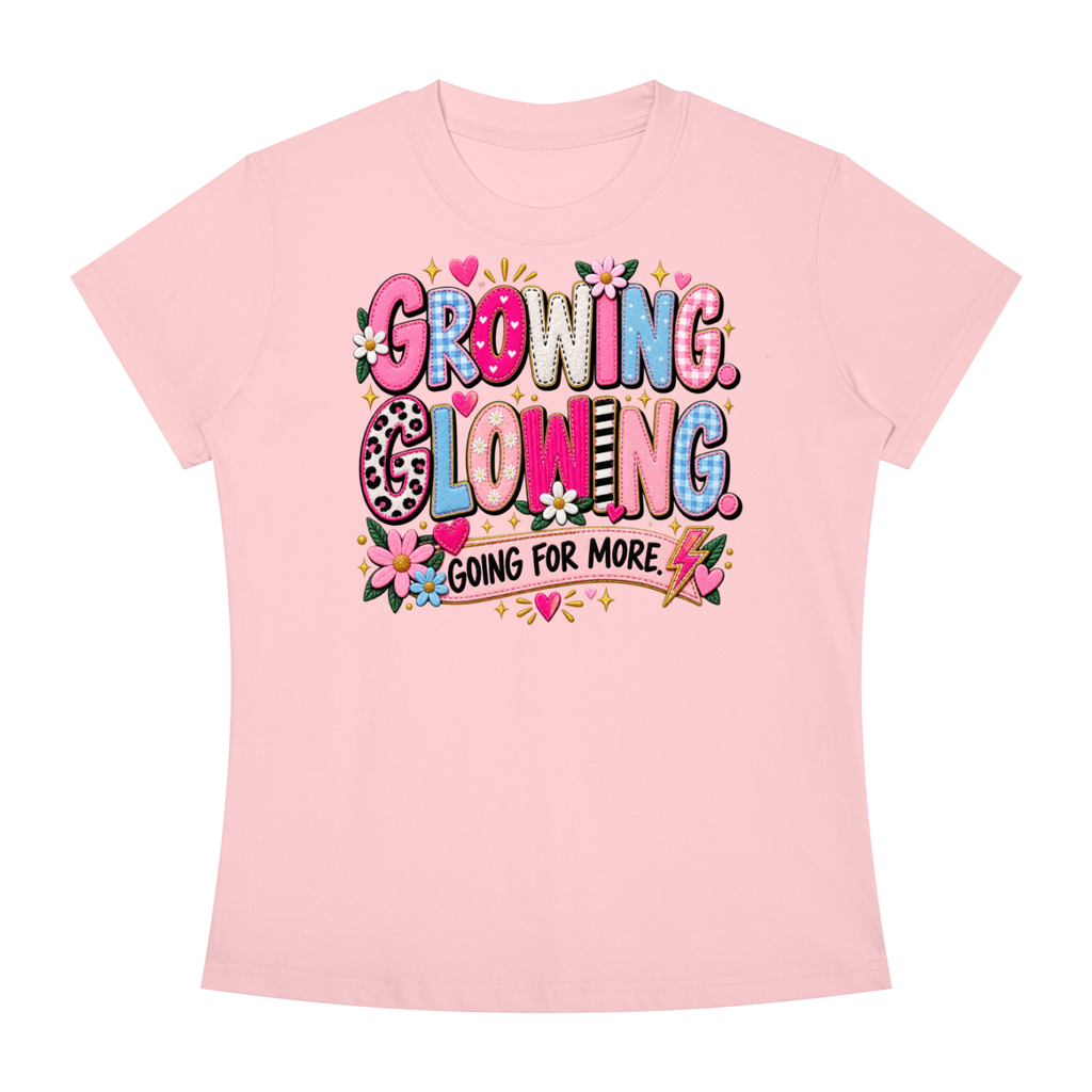 Growing Loving Tee — "Growing Loving, Going For More" Floral Graphic Shirt