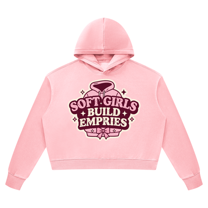 Soft Girls Build Empires Women’s Vintage Wash Heavyweight Hoodie