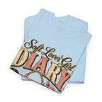 Soft Lover Girl Diary T‑Shirt — Vintage Pink Floral Journal Graphic Tee