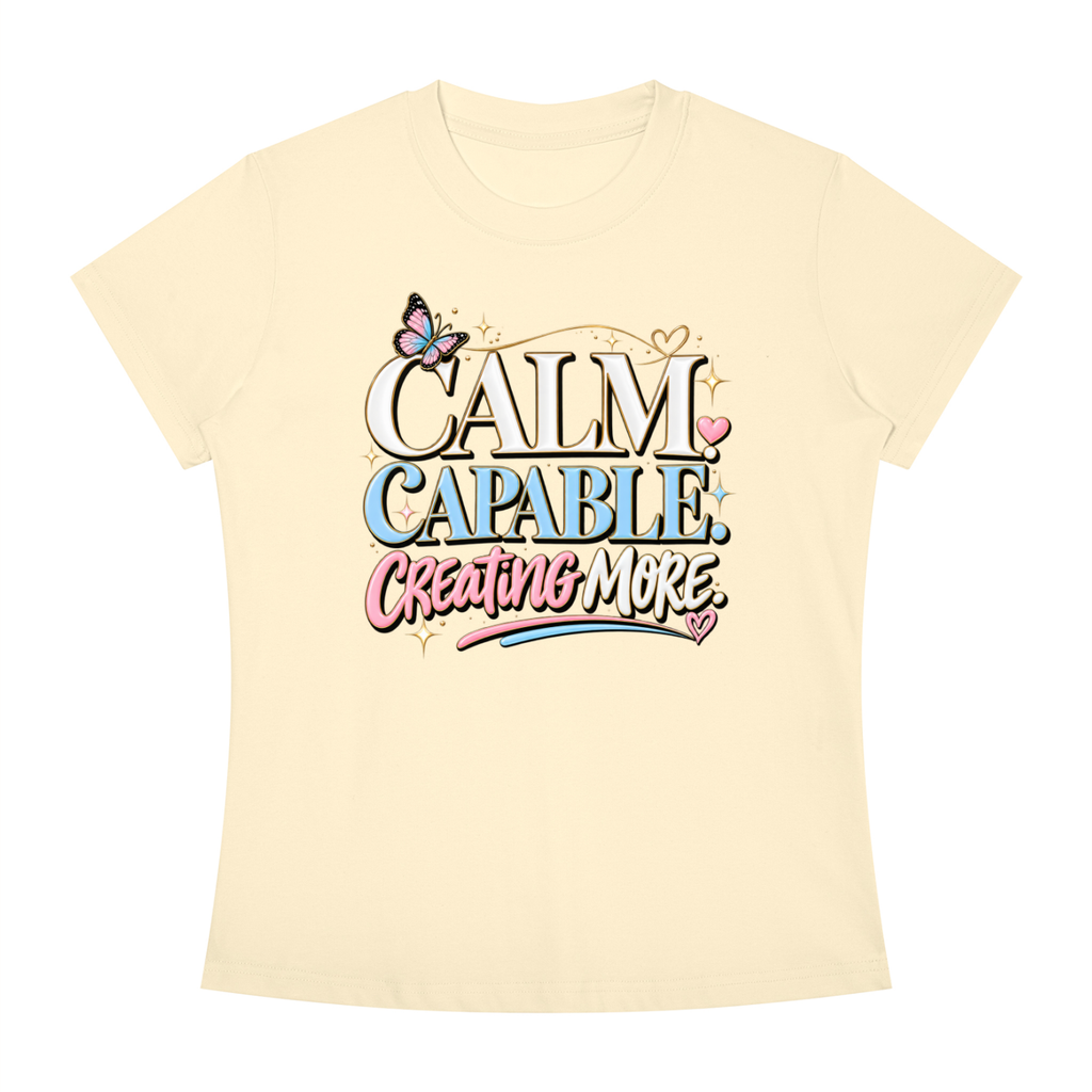 Calm Capable Creating More T‑Shirt — Positive Inspirational Graphic Tee