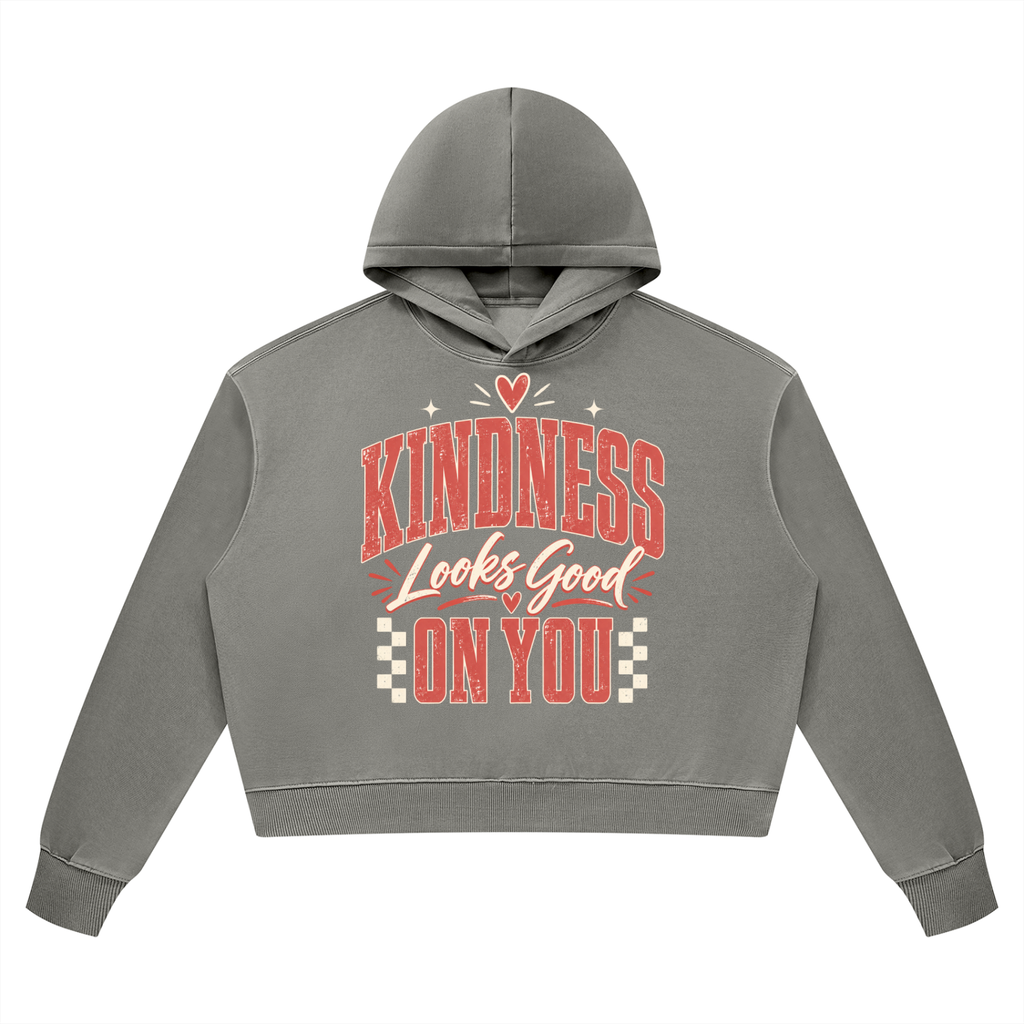 Kindness Looks Good On You Vintage Wash Heavyweight Hoodie
