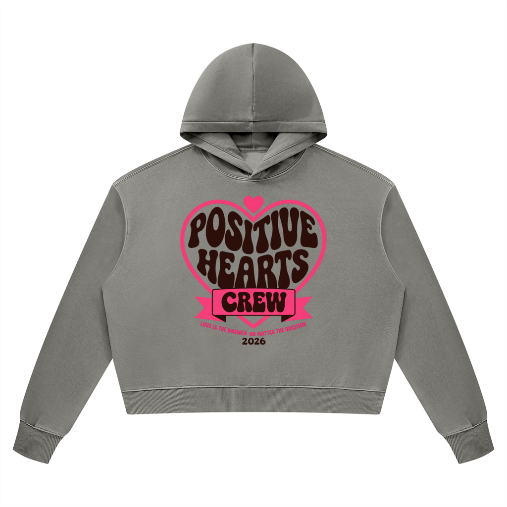 Positive Hearts Crew Vintage Wash Heavyweight Hoodie