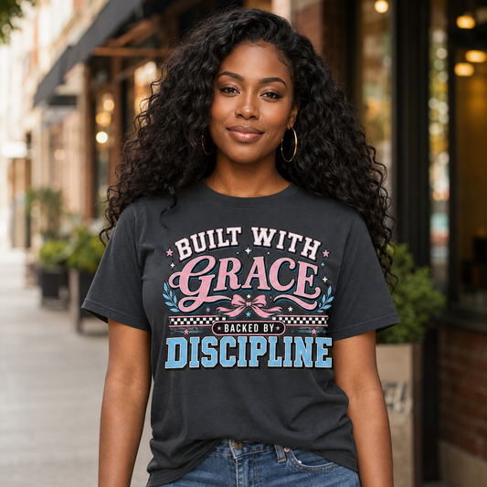 Grace & Discipline Graphic Tee — "Built With Grace, Guided By Discipline"