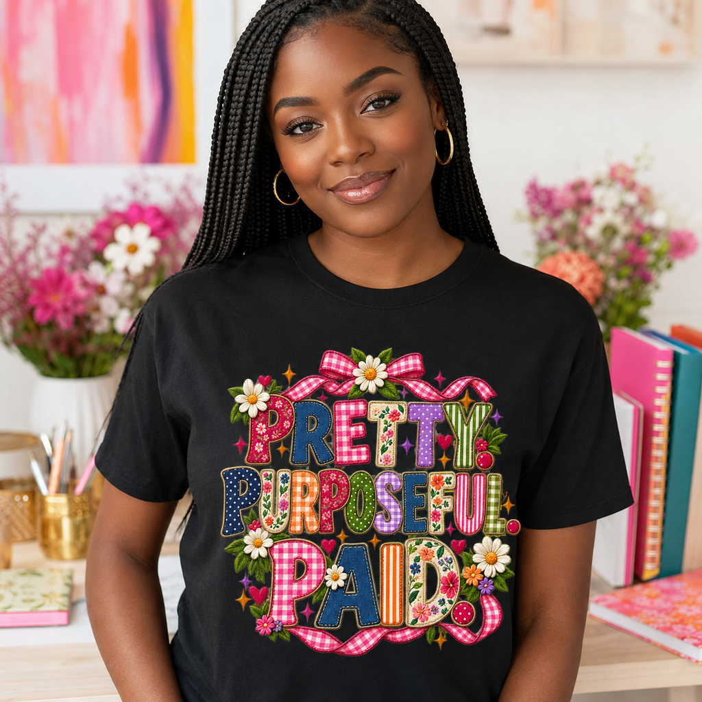 Pretty Purposeful Mama T‑Shirt — Floral Graphic Tee for Moms
